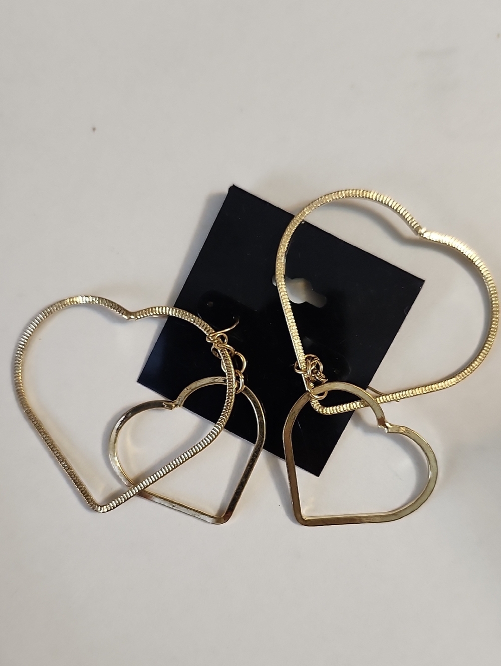 Gold Double Heart Hoop Earrings - Women's Fashion Jewelry